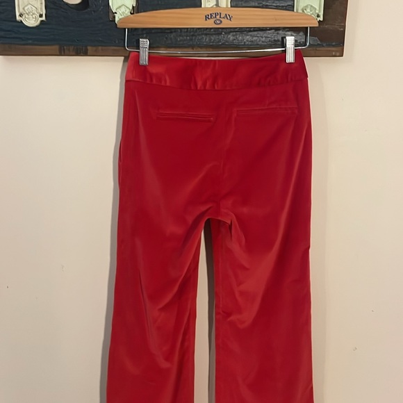 Smythe Red Velvet Flare Trouser Pants Size 24 - Picture 10 of 14